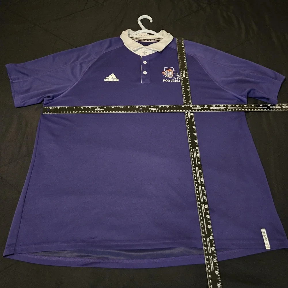 Northwestern State Demons Shirt Mens 2XL Purple NCAA Football Adidas‎ Climachill